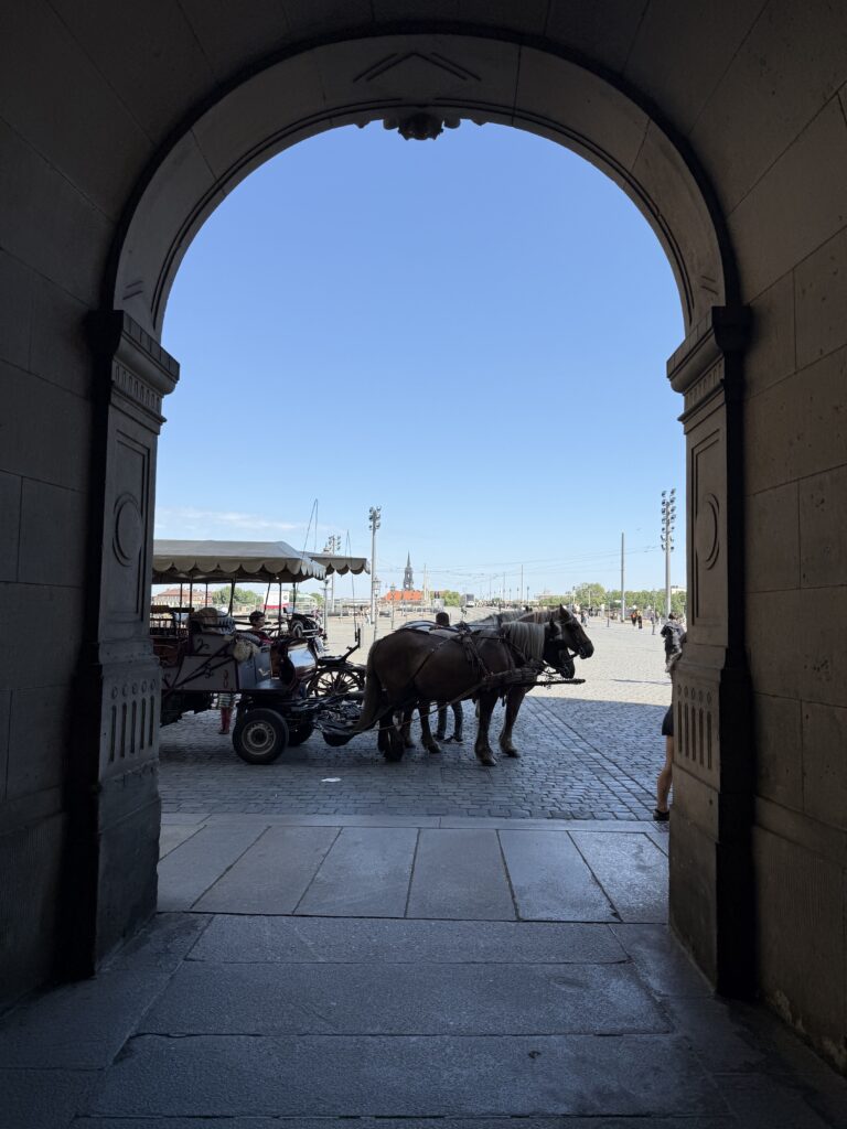Dresdenの旧市街で見つけた馬車
